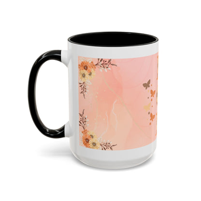 Mom Floral Accent Coffee Mug – Pink Butterfly Mother's Day Gift (11/15oz)