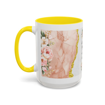 Mother's Heart Floral Accent Coffee Mug – “A Mother's Heart…Where Love Speaks the Loudest” (11/15oz)