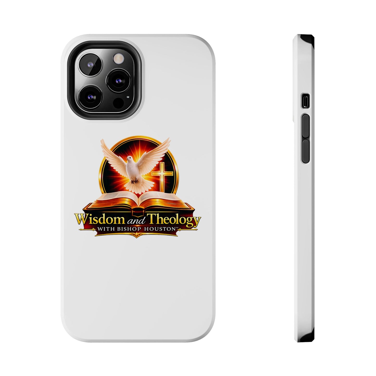 Wisdom and Theology Tough Phone Case — Christian Dove & Cross Design