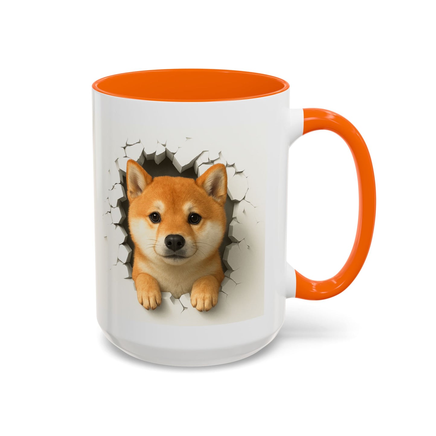 Shiba Inu Peeking Accent Coffee Mug – Cute Dog Lover Gift (11oz, 15oz)