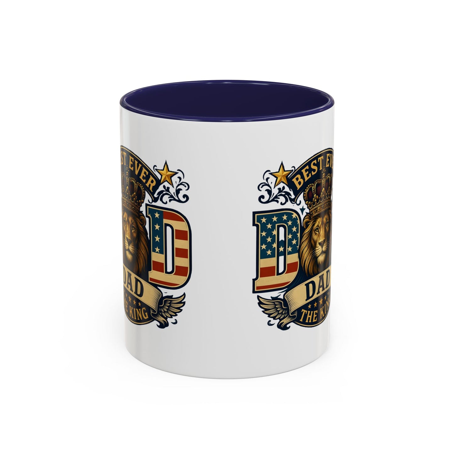 Best Ever Dad Coffee Mug — 'Dad the King' Lion Accent Mug (11/15oz)