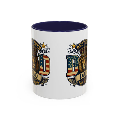 Best Ever Dad Coffee Mug — 'Dad the King' Lion Accent Mug (11/15oz)