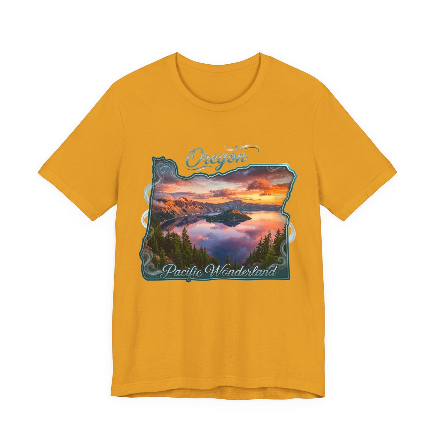 Oregon Pacific Wonderland T‑Shirt — Scenic Sunset State Map Tee