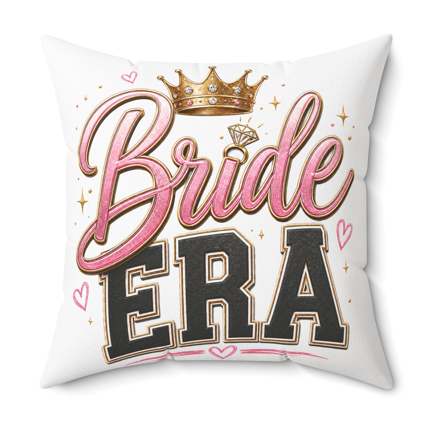 Bride Era Square Throw Pillow — Bachelorette Bridal Shower Decorative Cushion
