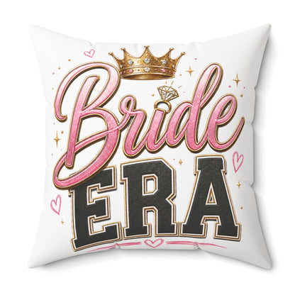 Bride Era Square Throw Pillow — Bachelorette Bridal Shower Decorative Cushion