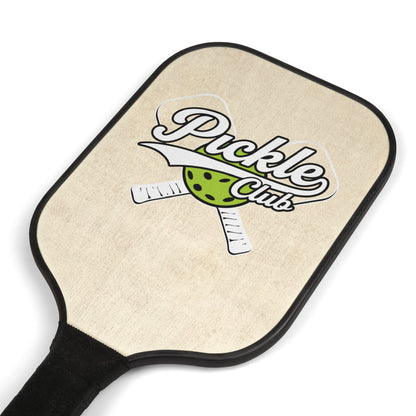 Pickle Club Pickleball Paddle Set — Retro Wood Grain Pickleball Kit (2 Paddles + 2 Balls)