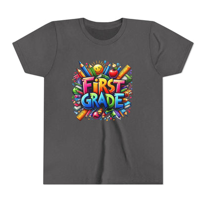 First Grade Kids Tee — Colorful Back-to-School Shirt for Boys & Girls