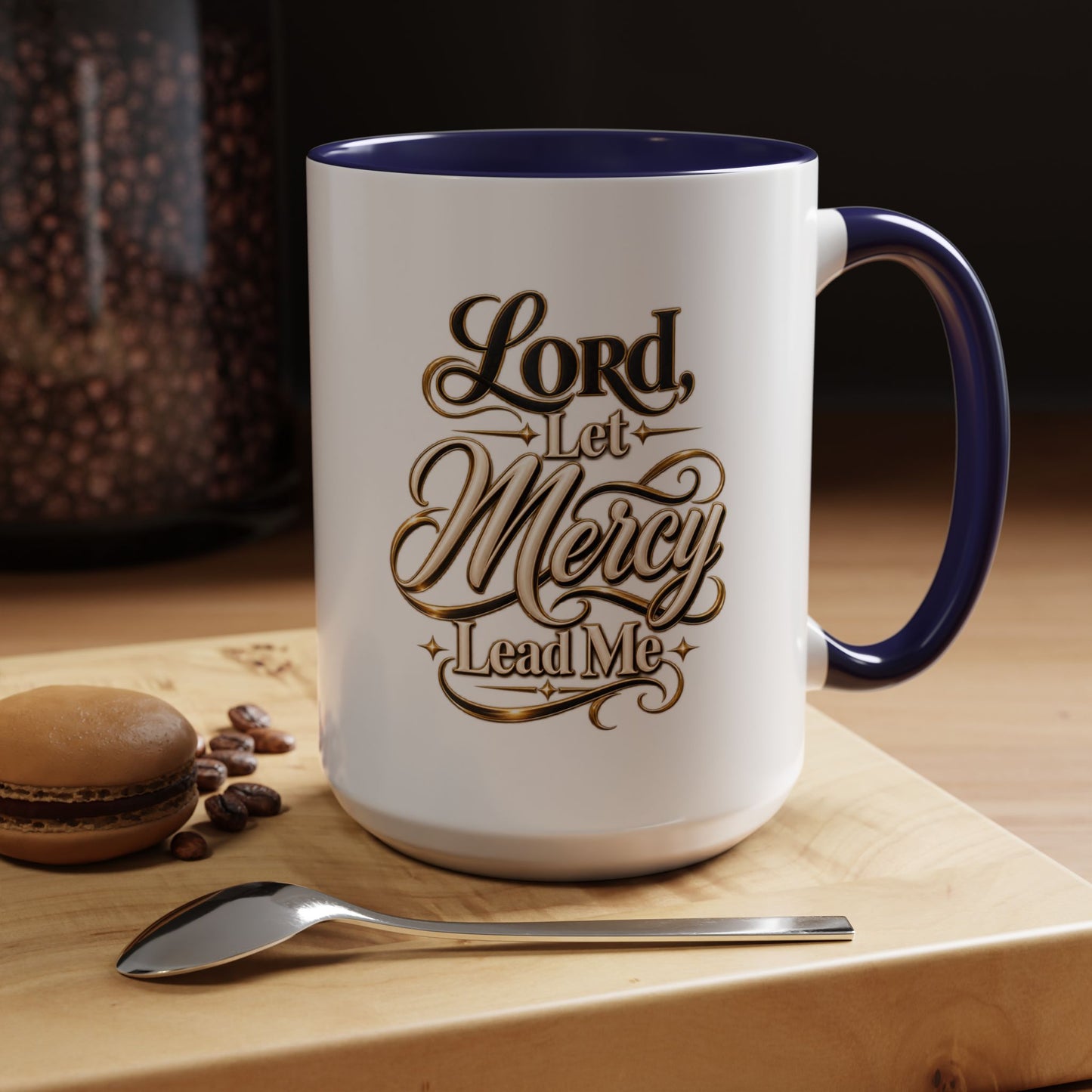 Lord, Let Mercy Lead Me Accent Coffee Mug — Inspirational Christian Scripture 11/15oz