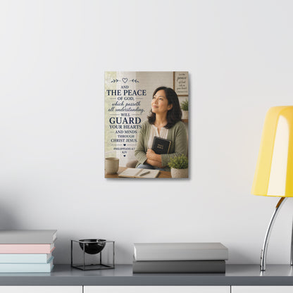Peace of God Canvas Wall Art — Philippians 4:7 Scripture Print