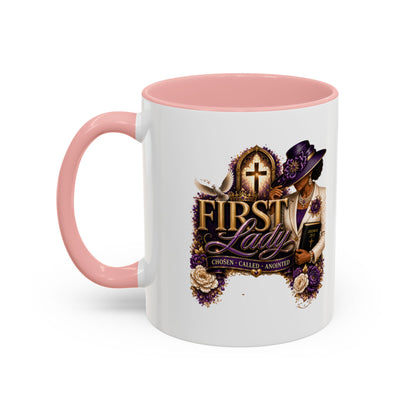 First Lady Church Coffee Mug — Elegant Purple Hat Gospel Tea Cup (11/15oz)