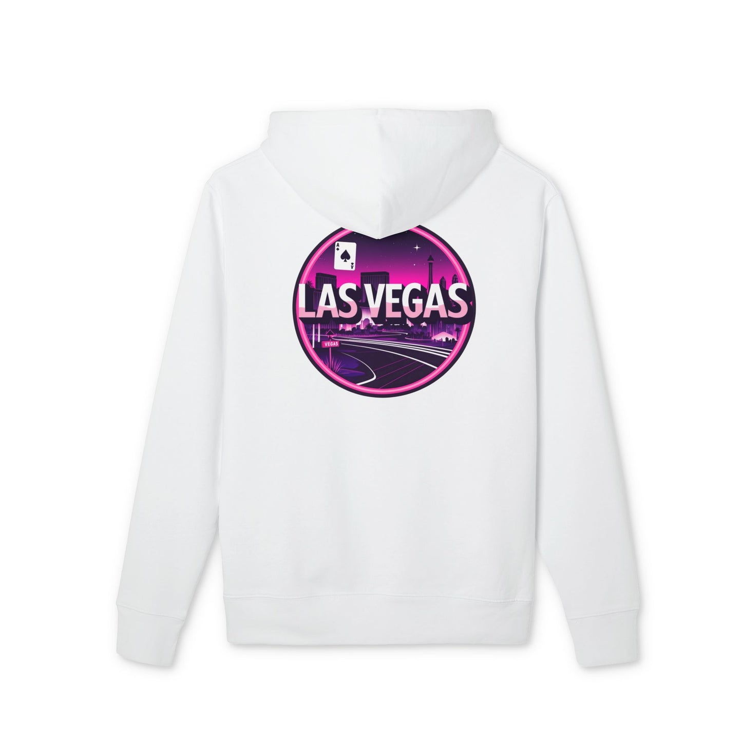 Las Vegas Neon Circle Hoodie — Retro Casino Skyline Pullover
