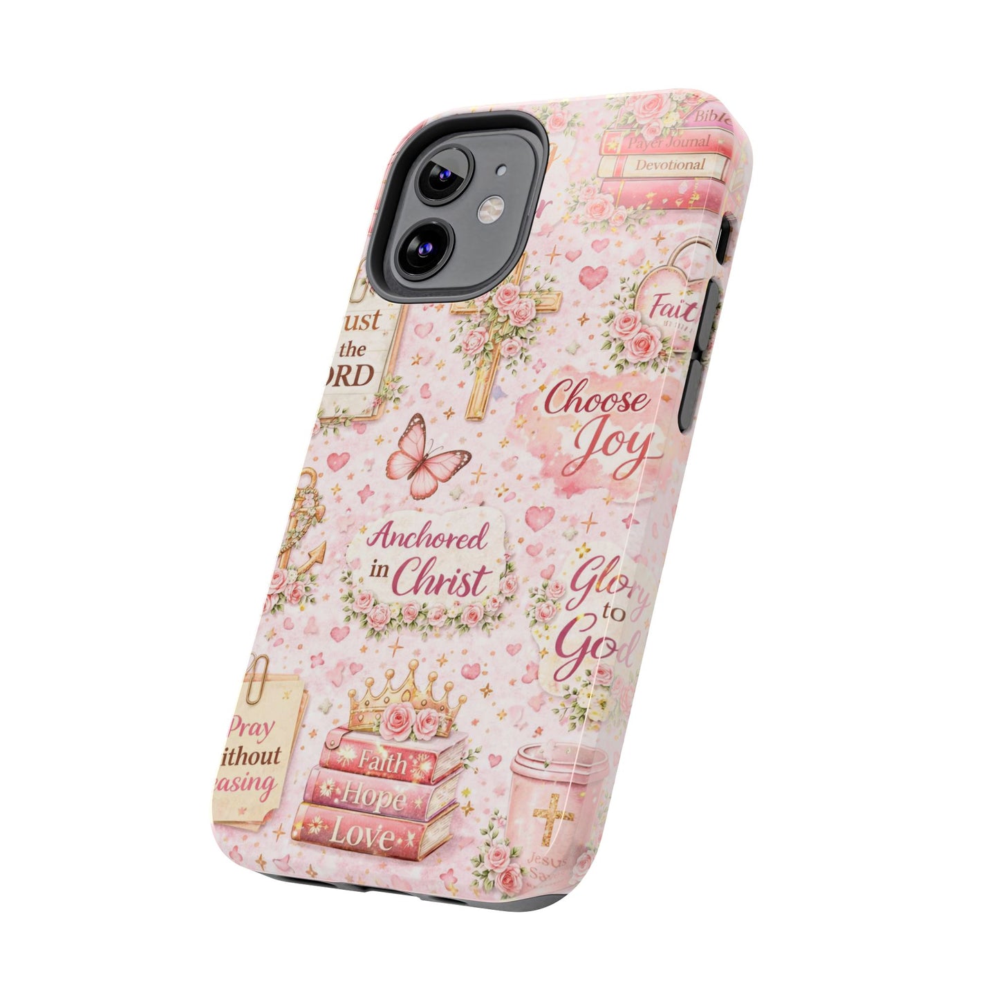 Anchored In Christ Phone Case | Christian floral iPhone Case