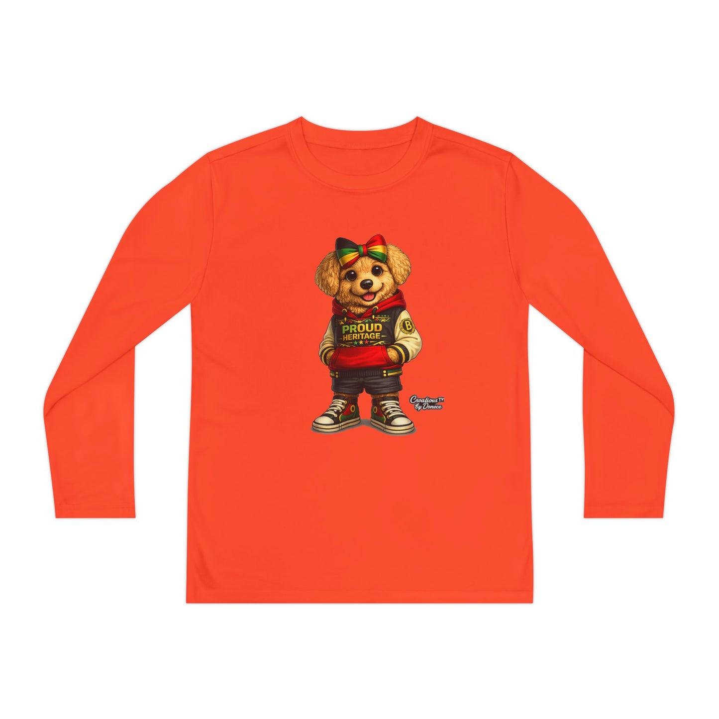 Youth Bear Varsity Long Sleeve Tee — 'Proud Brother' Graphic
