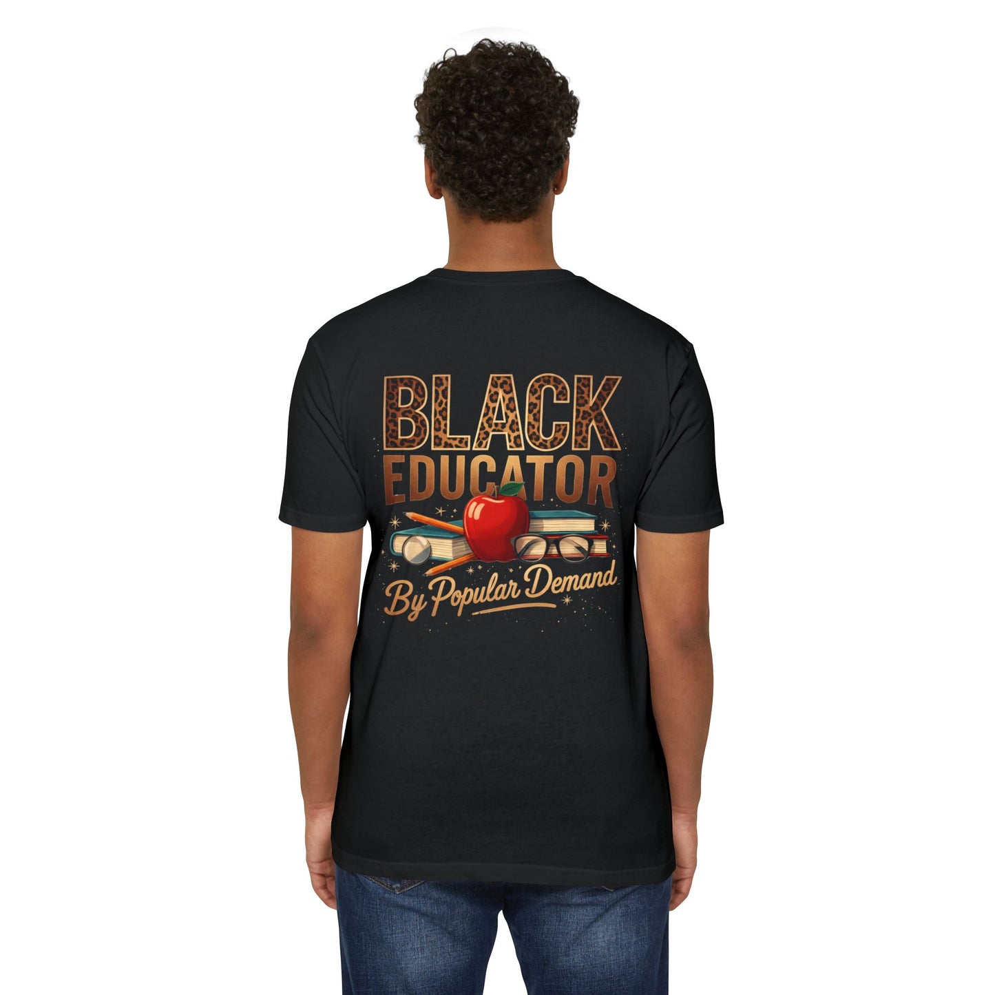 Black Educator T-Shirt — "By Popular Demand" Retro Apple School Tee