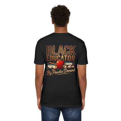 Black Educator T-Shirt — "By Popular Demand" Retro Apple School Tee