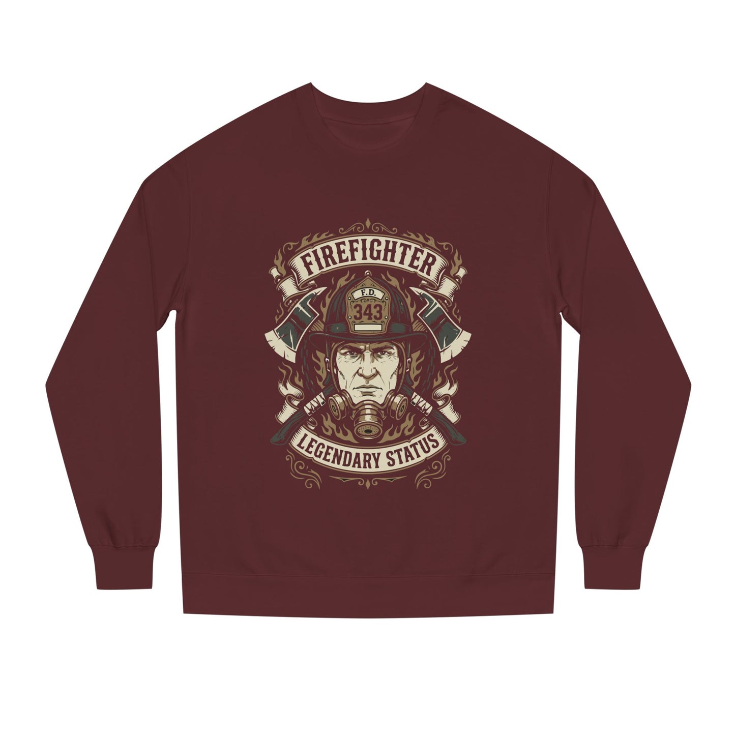Firefighter Crewneck Sweatshirt — "Legendary Status" Graphic