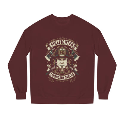 Firefighter Crewneck Sweatshirt — "Legendary Status" Graphic