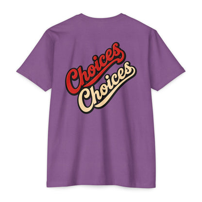 Choices Script T-Shirt — Retro Double-Word Graphic Tee