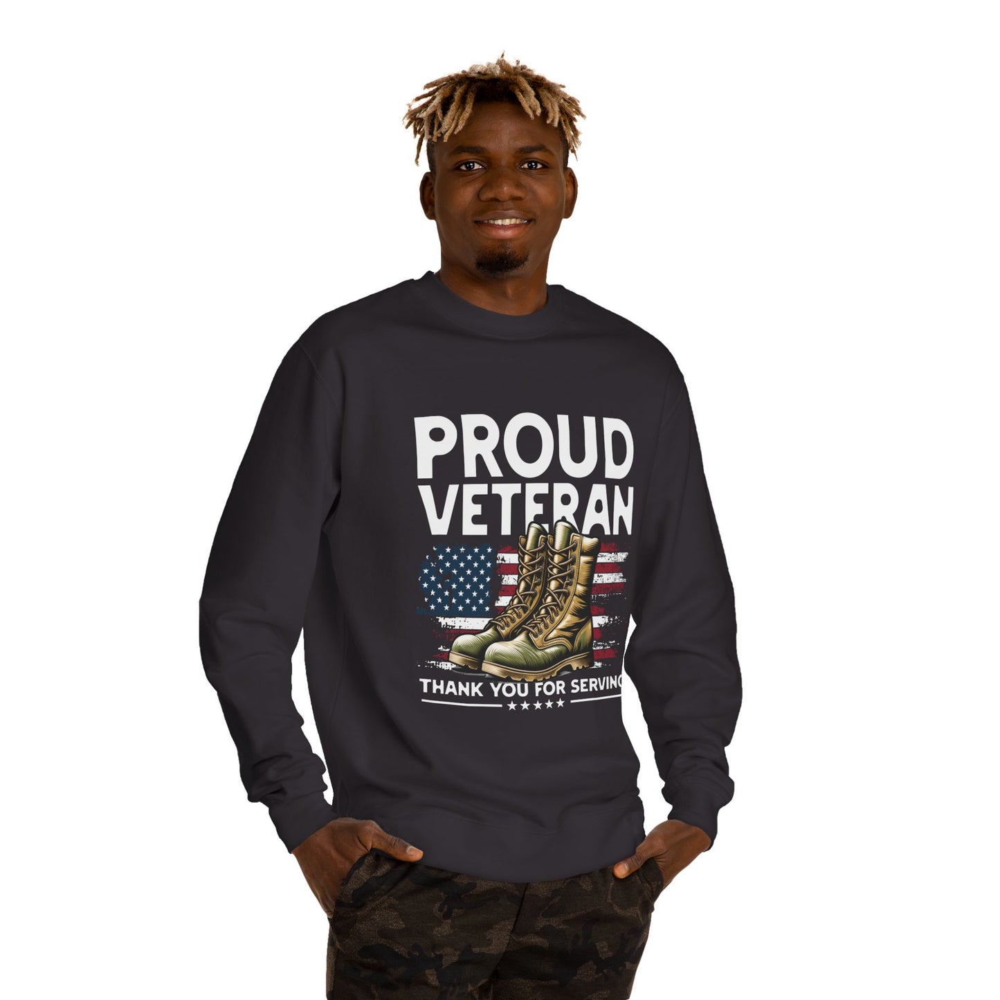 Proud Veteran Crewneck Sweatshirt - Thank You For Serving