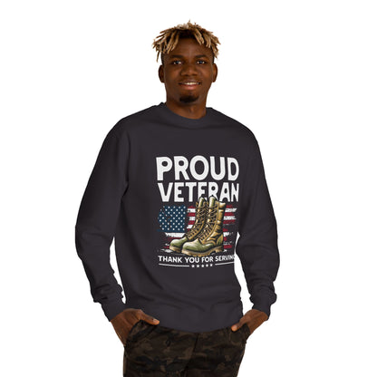 Proud Veteran Crewneck Sweatshirt - Thank You For Serving
