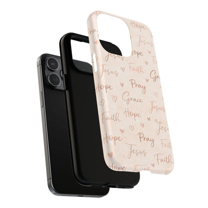 Christian Words Tough Magnetic Phone Case — Hope Pray Grace Jesus Faith