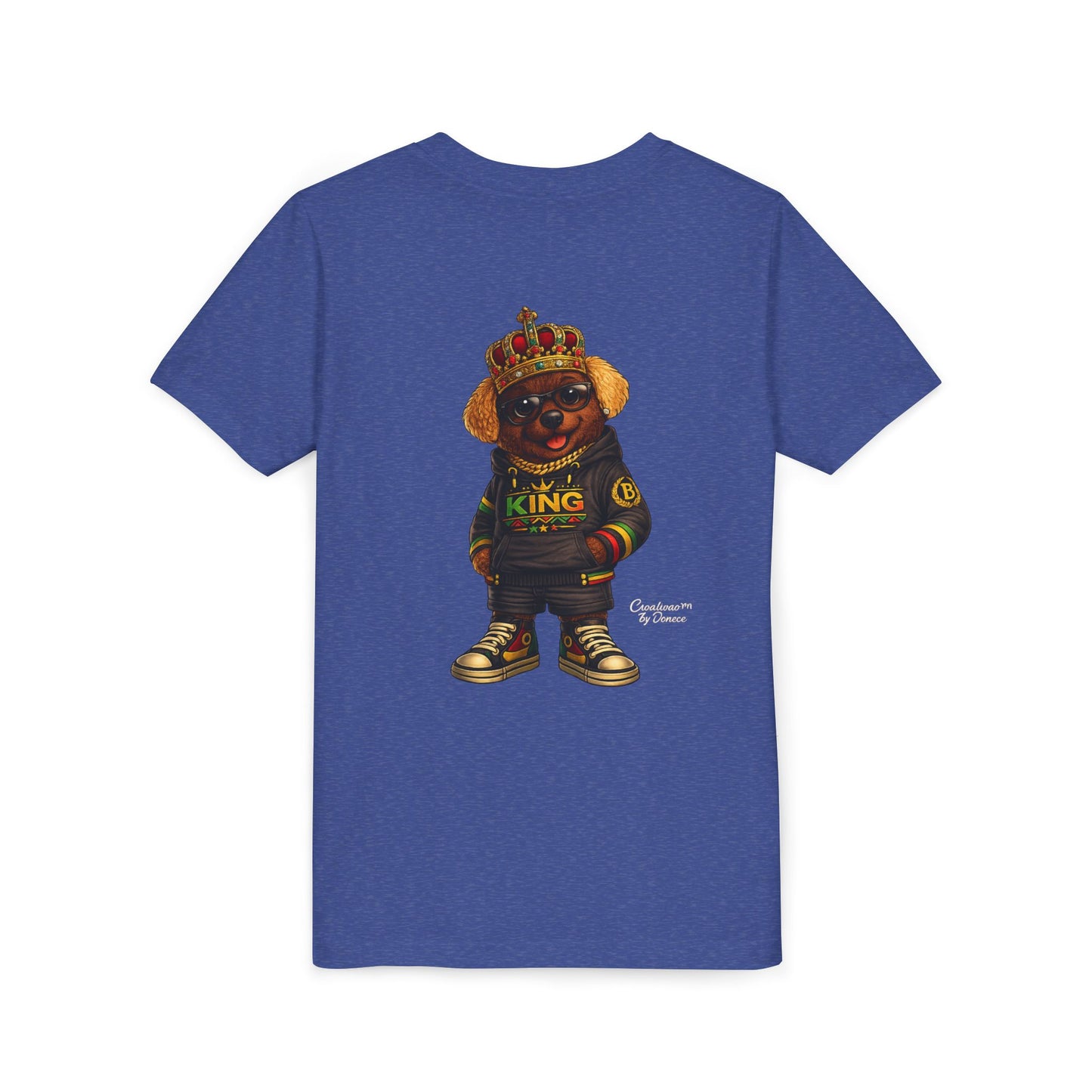 Youth Tee — 'Lil King' Crowned Bear Graphic Shirt