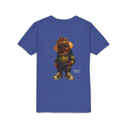 Youth Tee — 'Lil King' Crowned Bear Graphic Shirt
