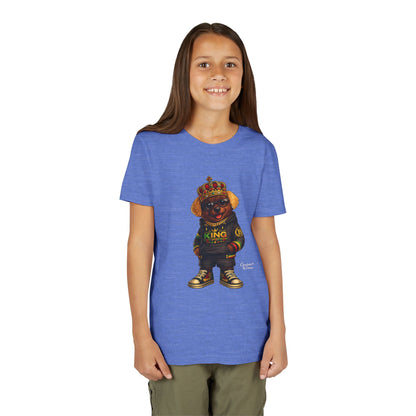 Youth Tee — 'Lil King' Crowned Bear Graphic Shirt
