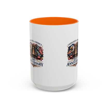 250th Anniversary Accent Coffee Mug — Patriotic United States Bell & Eagle Design (11/15 oz)