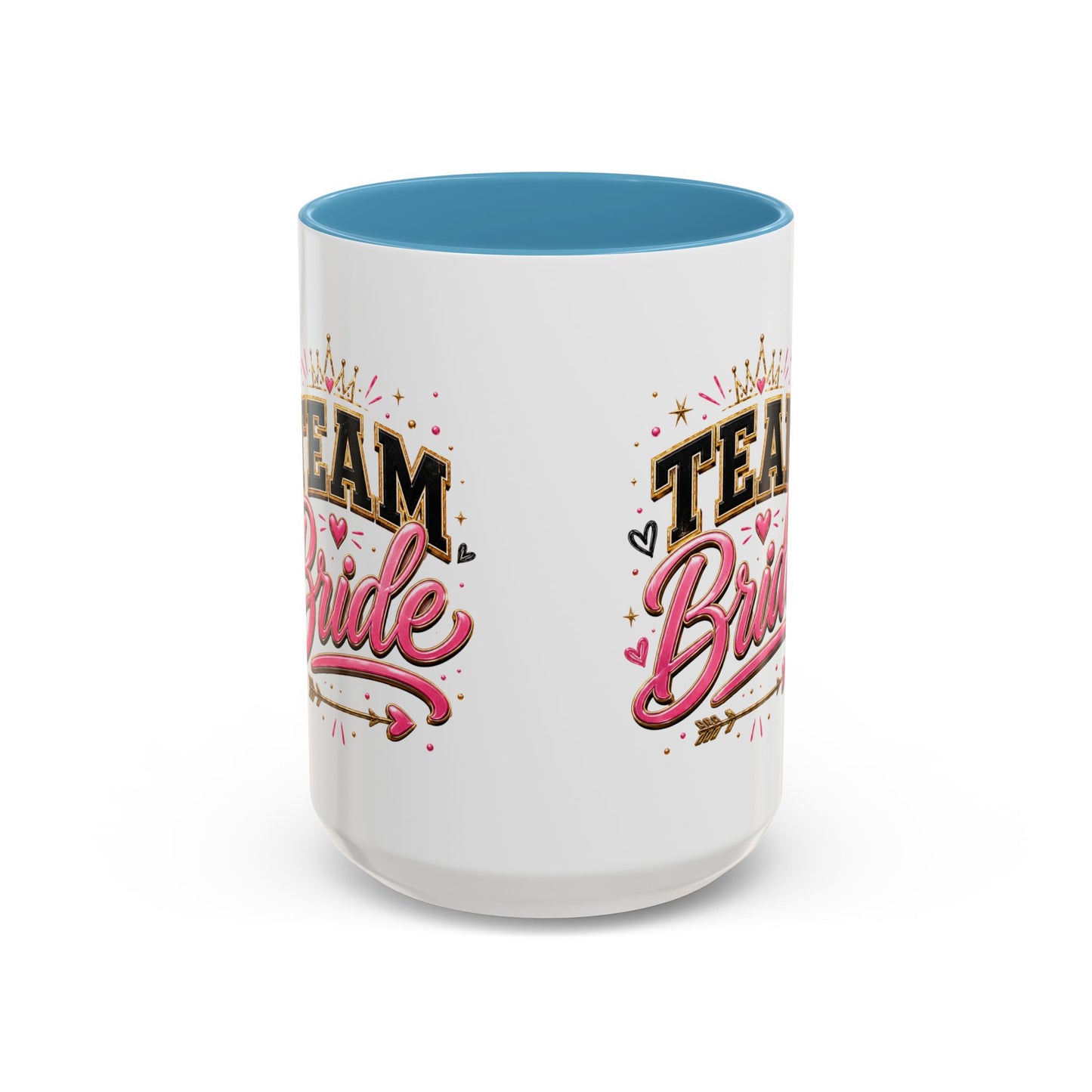 Team Bride Accent Coffee Mug — Pink & Gold Bachelorette Bridal Shower Gift (11/15 oz)