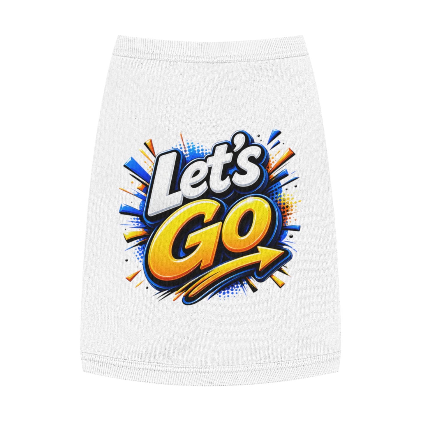 Pet Tank Top — "Let's Go" Graphic Dog Shirt, Energetic Sports Style for Active Dogs
