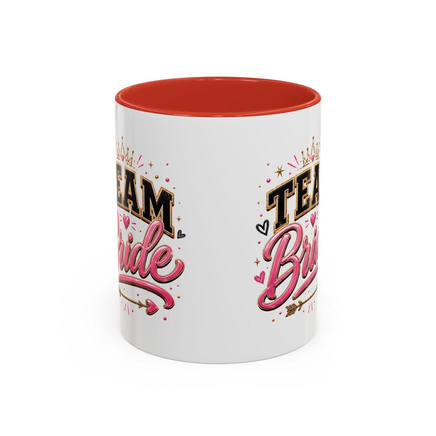 Team Bride Accent Coffee Mug — Pink & Gold Bachelorette Bridal Shower Gift (11/15 oz)