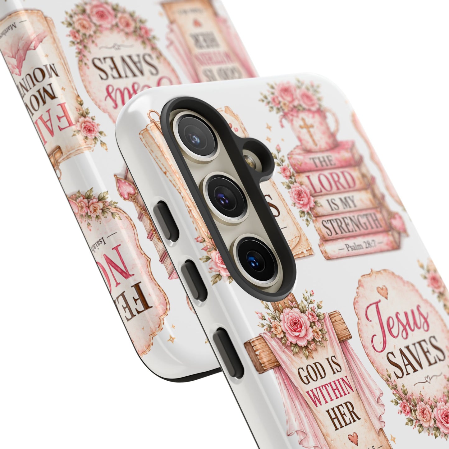Faith Phone Case — 'Jesus Saves' Floral Christian Scripture iPhone Case