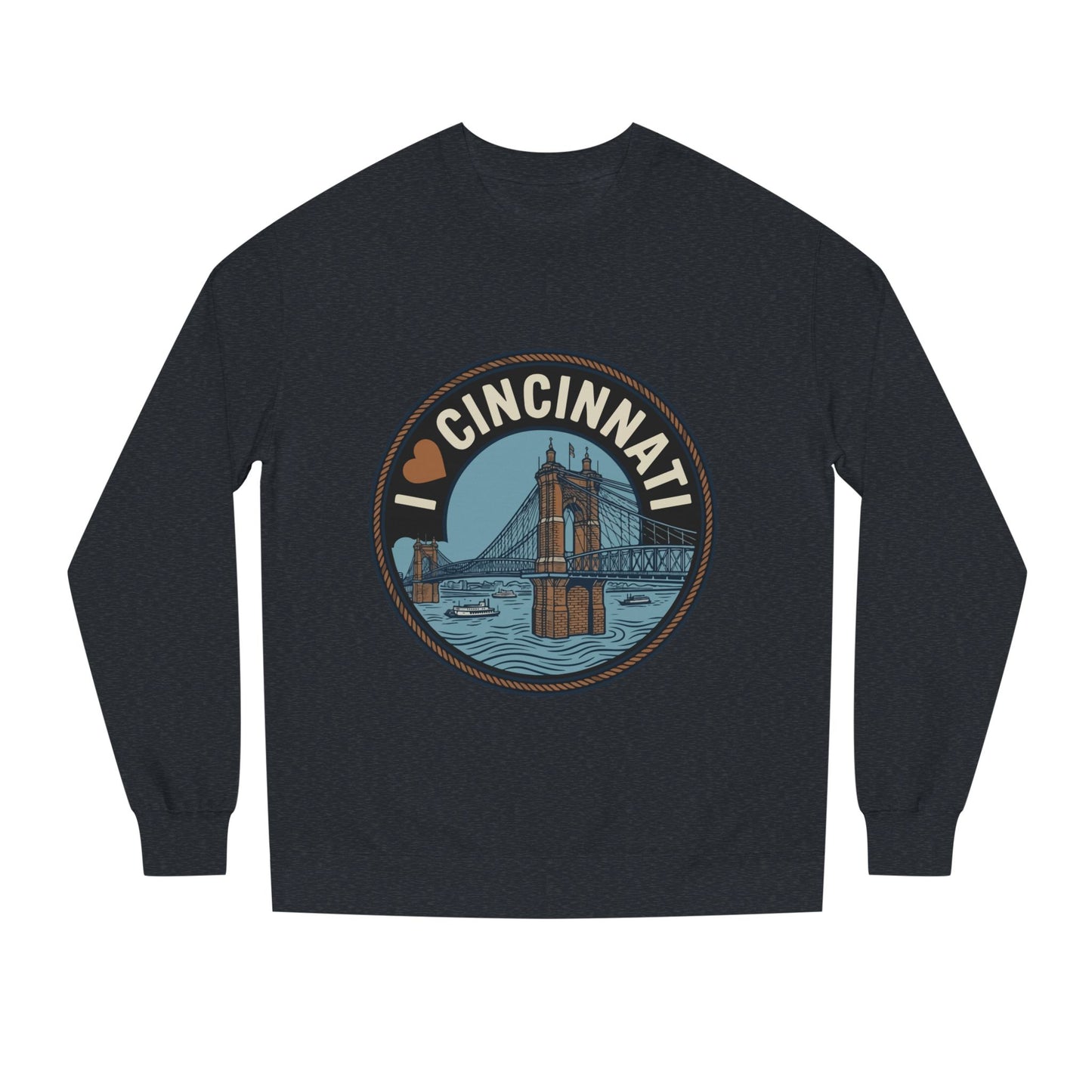 Cincinnati Bridge Crewneck Sweatshirt — I  Cincinnati Graphic