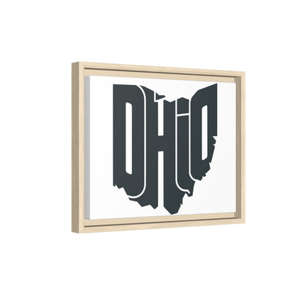 Ohio State Silhouette Matte Framed Canvas — Modern State Wall Art