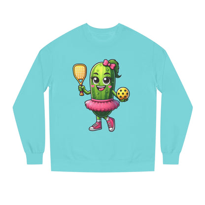 Pickle Paddle T-Shirt — Cute Pickle Playing Pickleball Crewneck