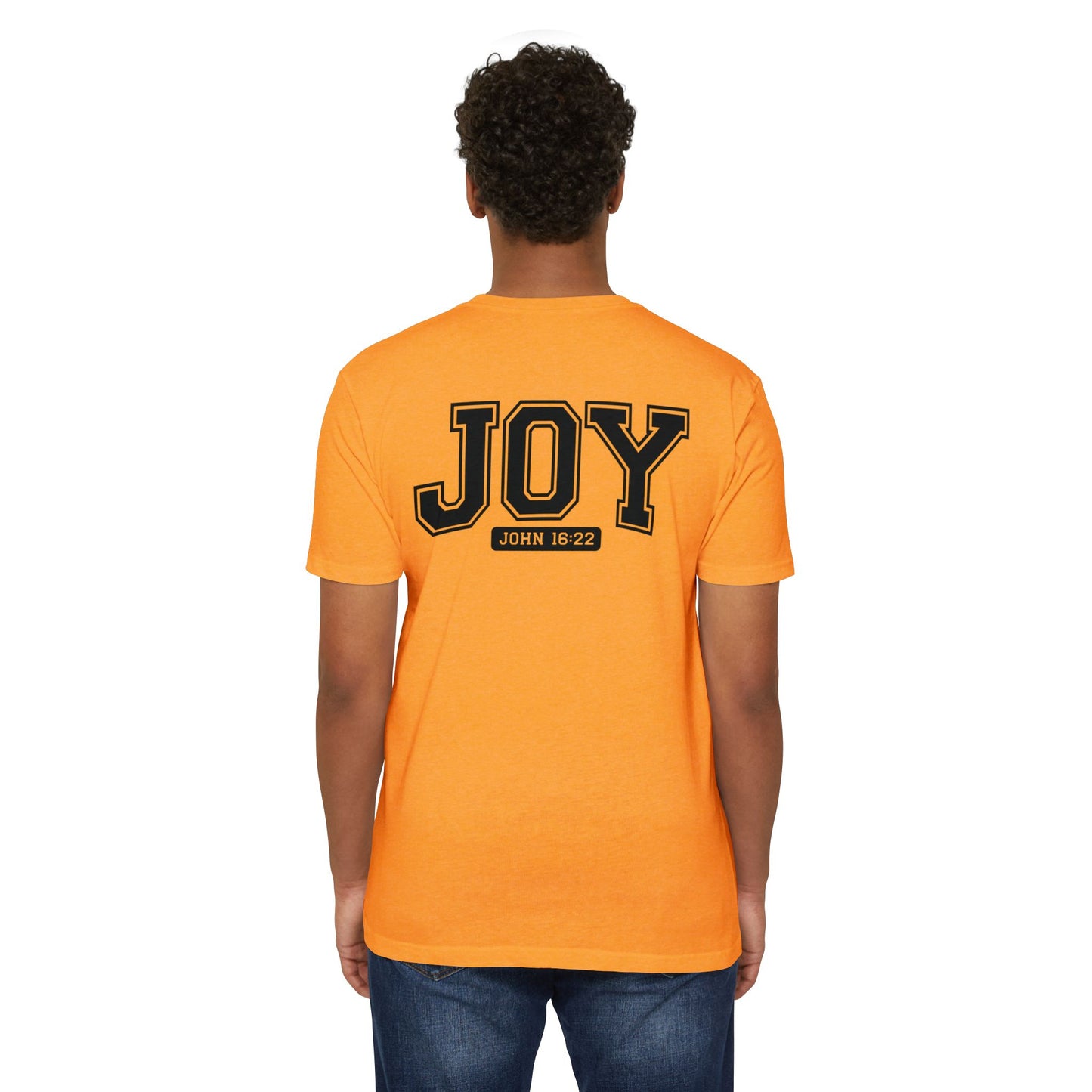 Joy T-Shirt – Christian Scripture John 16:22 College-Style Tee