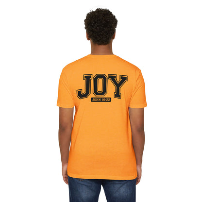 Joy T-Shirt – Christian Scripture John 16:22 College-Style Tee