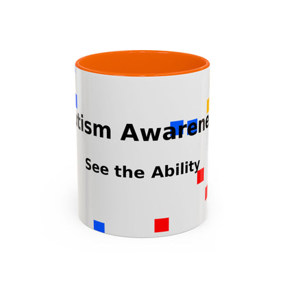 Autism Awareness Accent Mug - "See the Ability" Coffee Cup