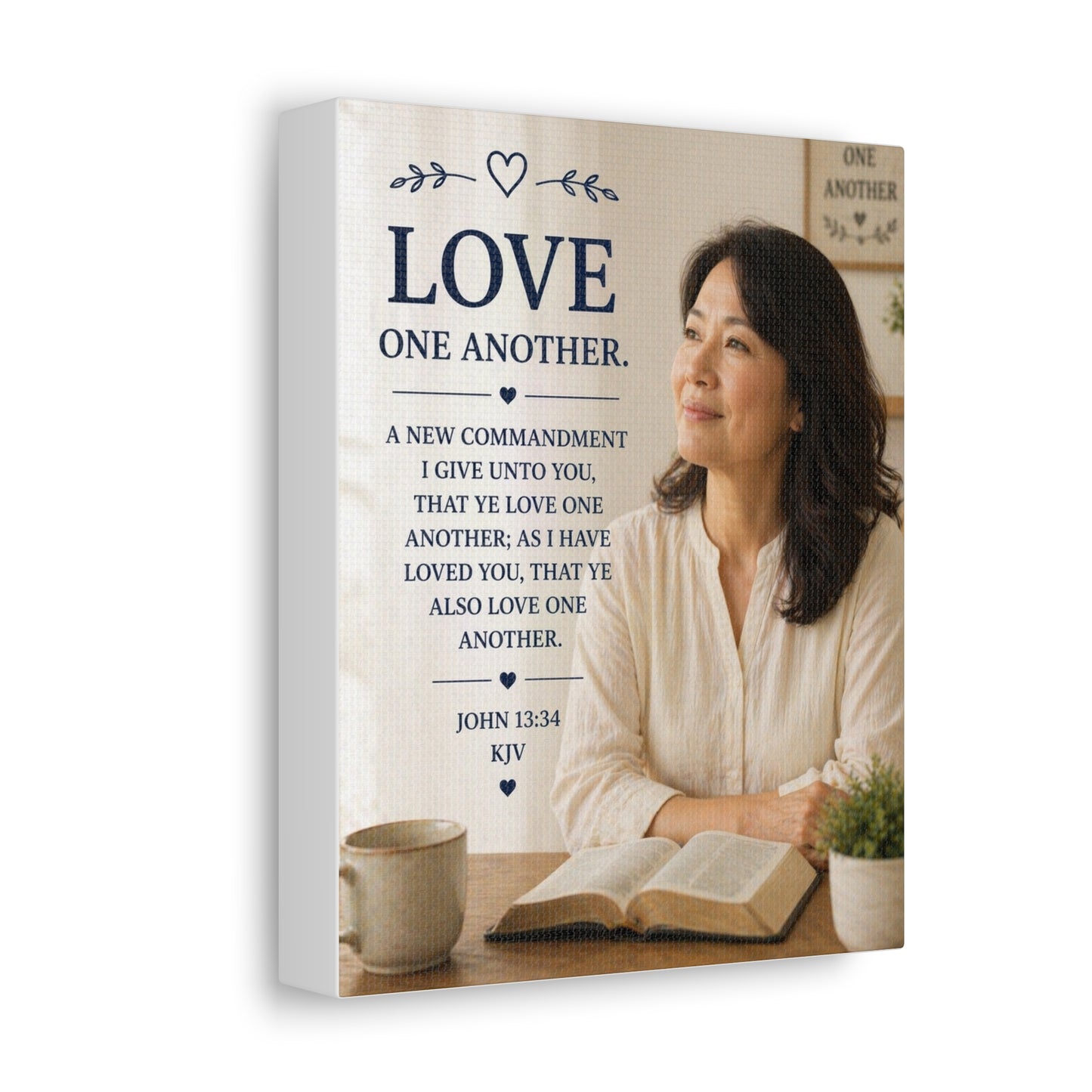 Love One Another - John 13:34 KJV Canvas Wall Art