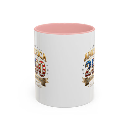 America 250 Coffee Mug — Patriotic 1776–2026 Anniversary Accent Mug