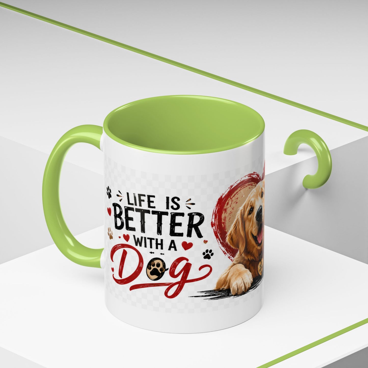 Pawsitive Vibes Coffee Mug - "Wag More, Worry Less" Dog Lover Accent Mug
