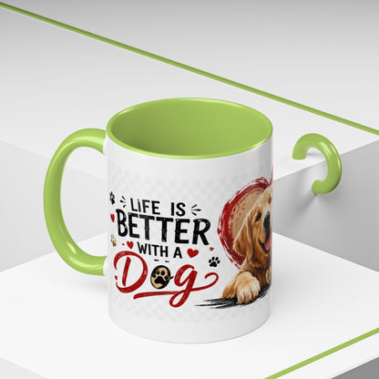 Pawsitive Vibes Coffee Mug - "Wag More, Worry Less" Dog Lover Accent Mug
