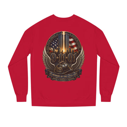 9/11 Memorial Crewneck Sweatshirt — Tribute to Fallen Heroes