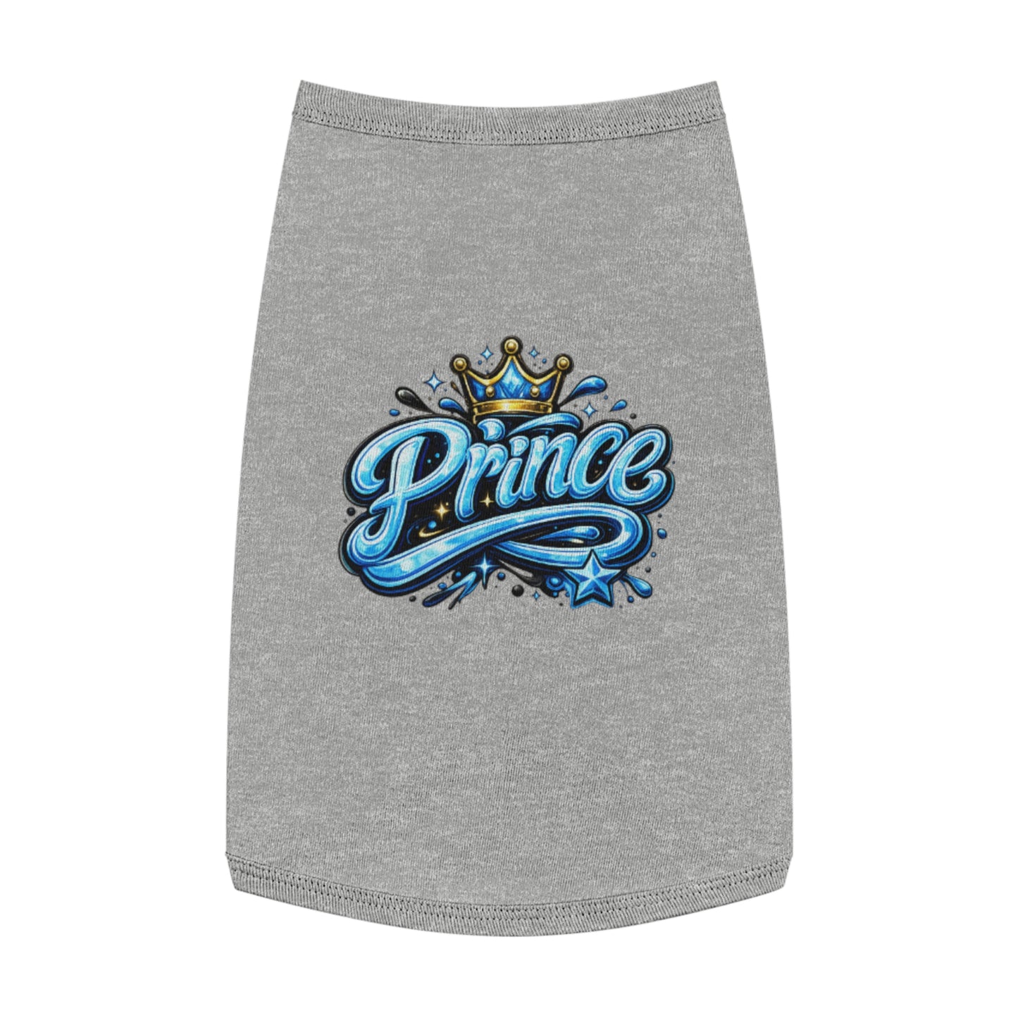 Prince Pet Tank Top — Blue Crown Graphic Dog Shirt