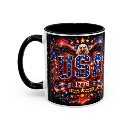 USA Eagle Coffee Mug – Patriotic 1776 Accent Mug (11/15oz)