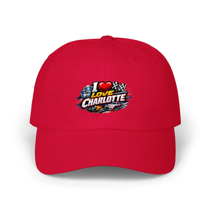 I Love Charlotte Dad Cap – Retro Racing Graphic Baseball Hat