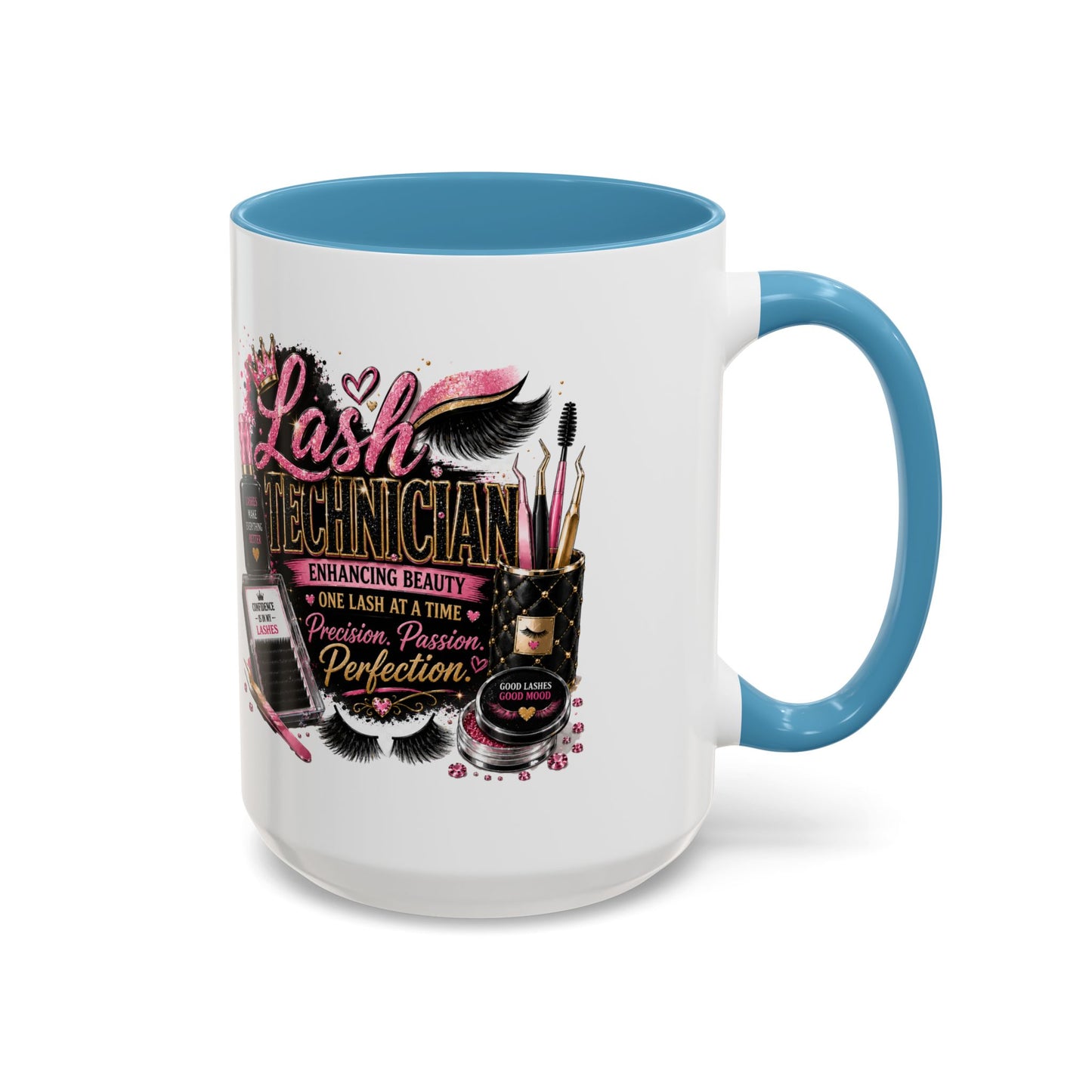 Lash Technician Coffee Mug – 'Enhancing Beauty One Lash at a Time' Accent Mug