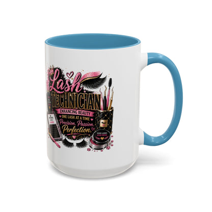 Lash Technician Coffee Mug – 'Enhancing Beauty One Lash at a Time' Accent Mug