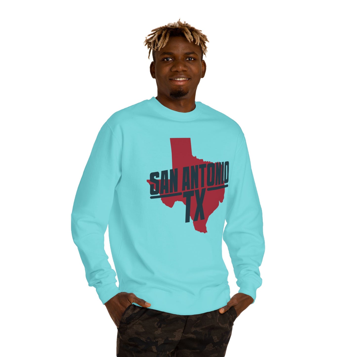 San Antonio TX State Outline Sweatshirt – Texas Pride Crewneck